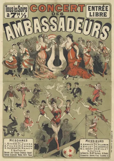 Tous Les Soirs Concert Des Ambassadeurs Mesdames Riviere Faure Dufresny Messieurs Arnaud Bruet Libert