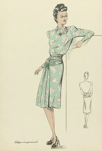 Tout Pour Vous Edition Claspy 1943 No 585 Crepe Imprime