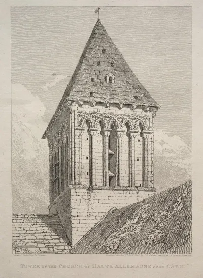 Tower Of The Church Of Haute Allemagne Near Caen