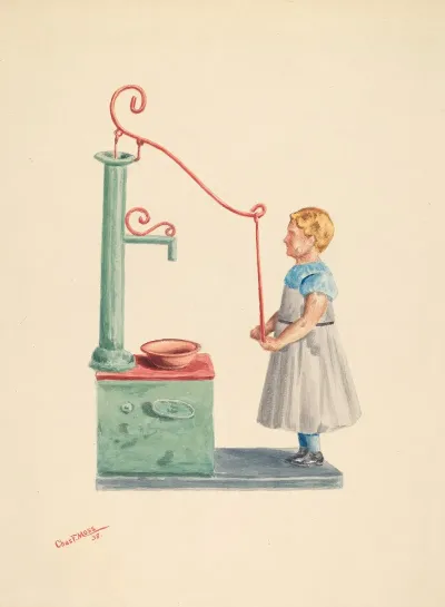Toy Bank Dutch Girl At Well