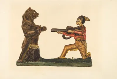 Toy Bank Hunter Shooting Bear