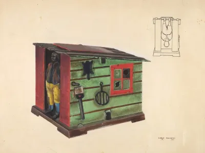 Toy Bank Man In A Cabin