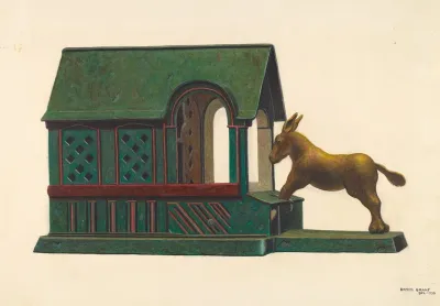 Toy Bank Mule And Manger 2