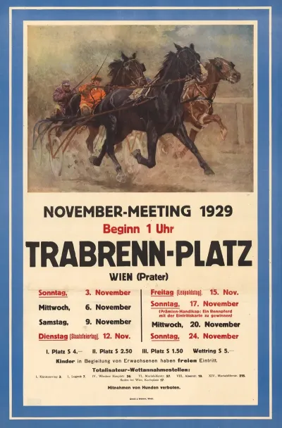 Trabrennen Im Prater November Meeting 1929