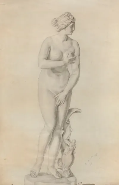 Tracing From A Copy Of Praxiteles Sculpture In The Type Of The Venus De Medici