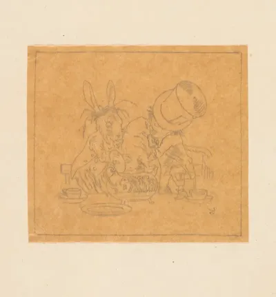 Tracing Of Hatter And March Hare Putting Dormouse In Teapot