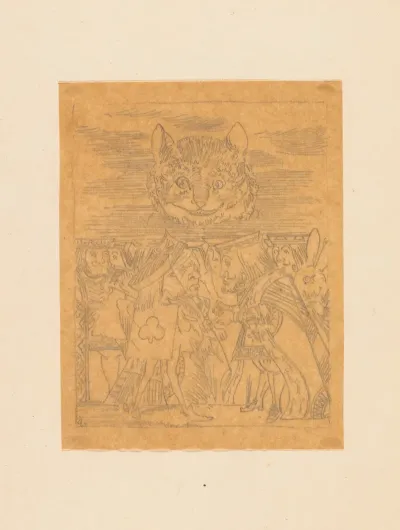 Tracing Of The Cheshire Cat In The Sky With Executioner King And Queen Below