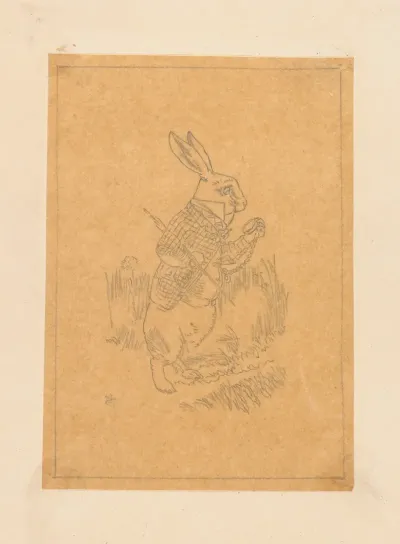 Tracing Of The White Rabbit Holding His Watch