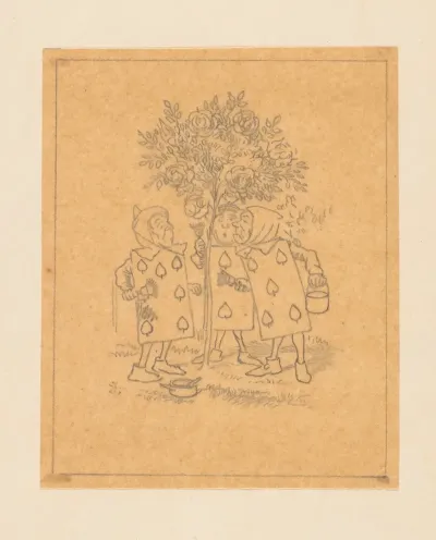 Tracing Of Two Five And Seven Painting The Rosebush
