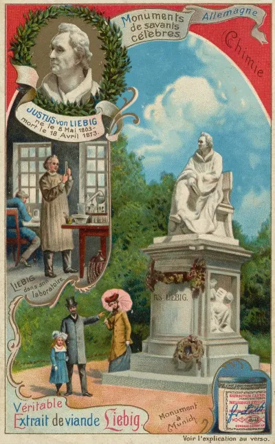 Trade Card For Veritable Extrait De Viande Liebig With Justus Von Liebig