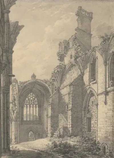 Transept Of Melrose Abbey 1778 Near Old Melrose On The River Tweed Roxburgh