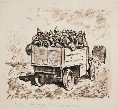 Transport Piechoty Pruskiej Samochodami Ciezarowymi