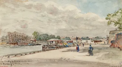Travaux De Construction Du Pont Alexandre Iii Cour De La Reine Vus Du Quai Dorsay