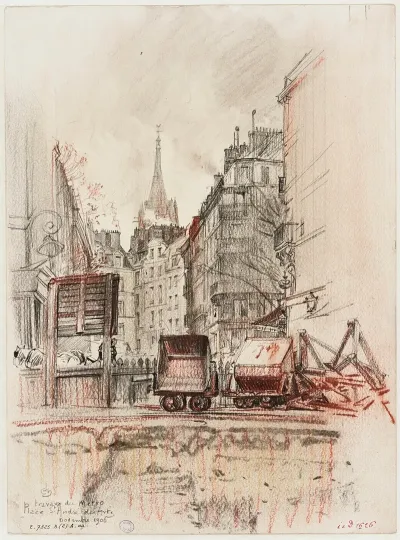 Travaux Du Metropolitain Place Saint Andre Des Arts 6eme Arrondissement Paris