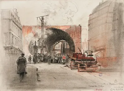 Travaux Du Metropolitain Rue Danton Et Boulevard Saint Andre Le Caisson 6eme Arrondissement Paris