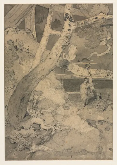 Traveler In A Woodland Landscape