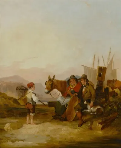 Travelers At The Seashore