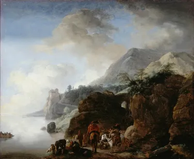 Travelers Awaiting A Ferry