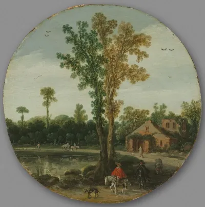 Travelers By A Lake