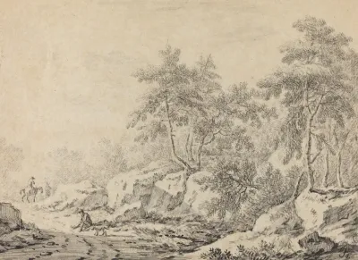 Travelers In A Rocky Wood
