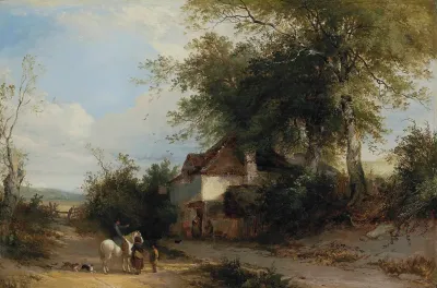 Travellers Outside A Country Inn