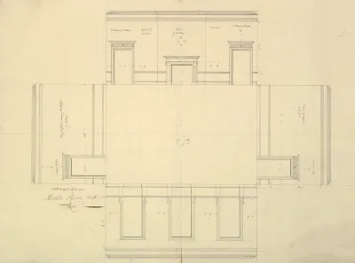 Treasury House 10 Downing Street London Plan Of The Great Middle Room Sir Robert Walpoles Levee Room Northwest Corner First Floor