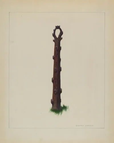 Tree Trunk Hitching Post
