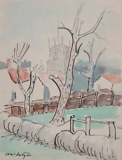 Trees And Church Tower