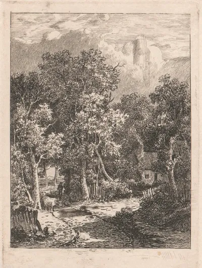 Trees And Cottage