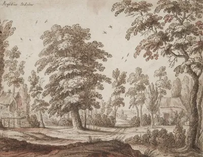 Trees And Two Cottages