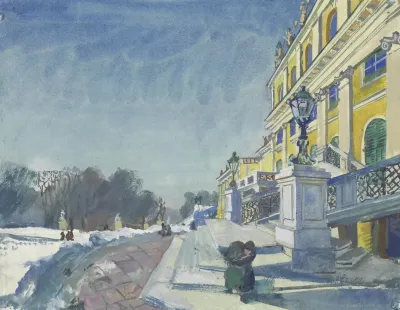 Treppe Des Schlosses Schonbrunn Im Winter