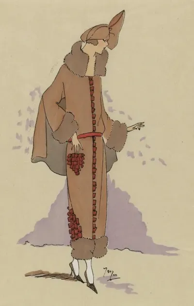 Tres Parisien 1923 No 1 Chataigne Manteau De Velours