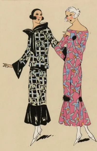 Tres Parisien 1923 No 10 4 Fleurs Etranges Charmante Cette Robe Imprimee