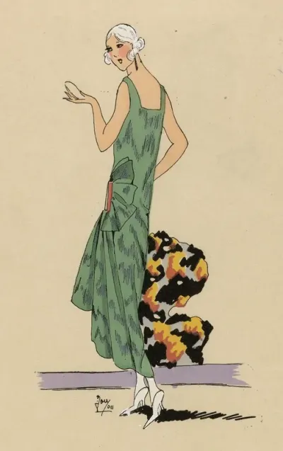 Tres Parisien 1923 No 10 9 Emeraude Cette Robe De Moire Renaissance
