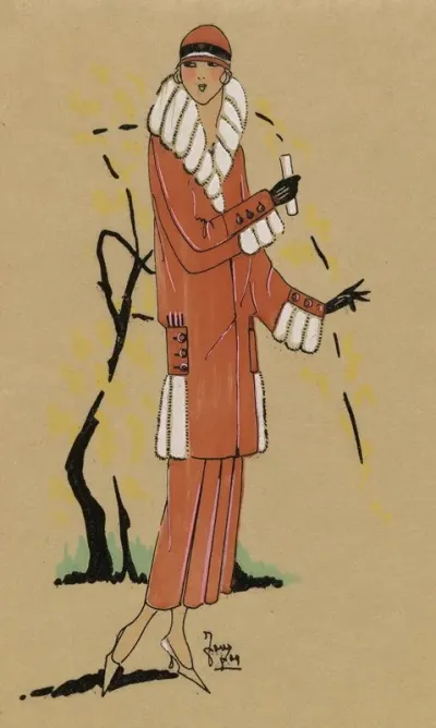 Tres Parisien 1923 No 11 12 Promenade Dhiver Tailleur Chic En Velours