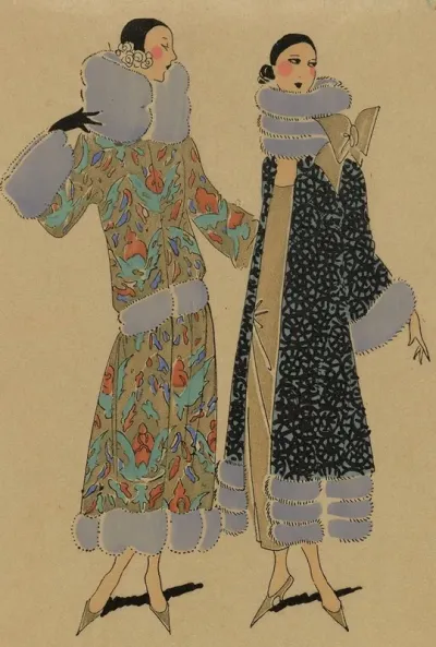 Tres Parisien 1923 No 11 8 Frileuses Cette Robe Garnie De Lievre Gris