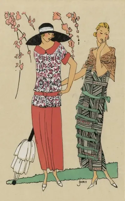Tres Parisien 1923 No 6 3 Deux Amies Deux Robes Simples
