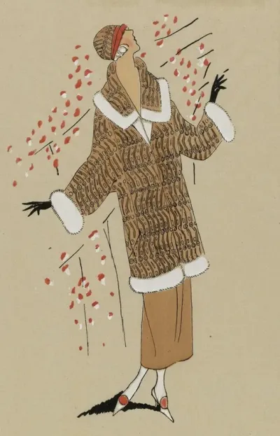 Tres Parisien 1923 No 7 18 Pluie De Fleurs Ce Manteau Trois Quarts
