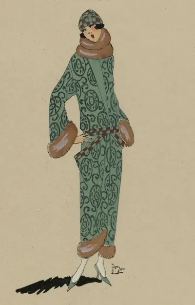 Tres Parisien 1923 No 7 7 Frileuse Tres Elegant Manteau