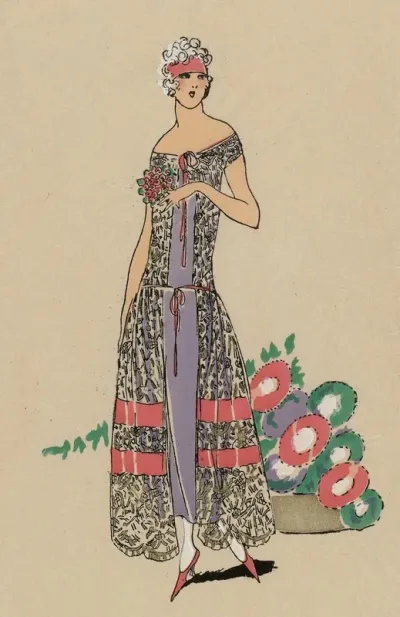 Tres Parisien 1923 No 8 1 Fleur Dautomne Sur Un Fond De Crepe Violet