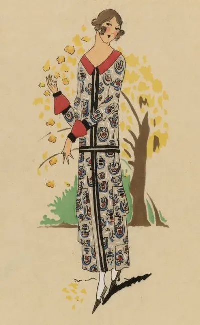 Tres Parisien 1923 No 9 1 Automnale Charmante Est Cette Simple Robe