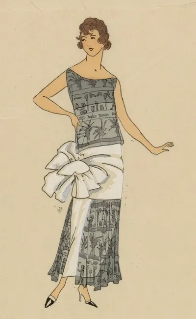 Tres Parisien 1923 No 9 13 Osiris Sur Un Fond De Crepe Satin