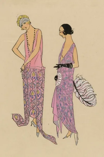 Tres Parisien 1923 No 9 15 En Soiree Sur Un Fond Rose