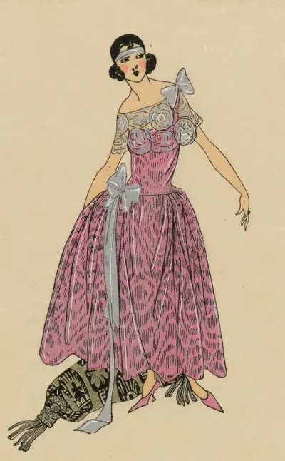 Tres Parisien 1923 No 9 16 Eclatante Ravissante Robe En Moire