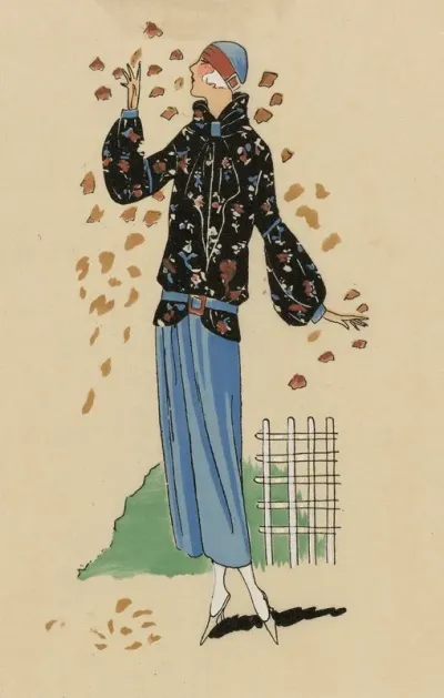 Tres Parisien 1923 No 9 5 Chu Tsi Fe Sur Une Jupe De Crepe De Chine