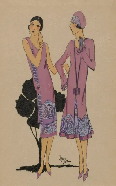 Tres Parisien 1926 No 1 Pl 3 Modeles Des Tissus Dart Lunaire