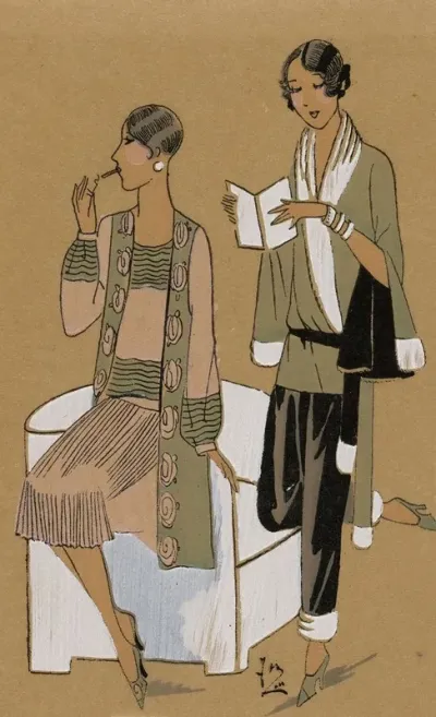 Tres Parisien 1927 No 3 7 Creations Jean Magnin Tea For Tw