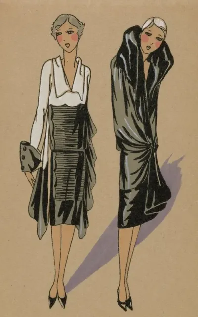 Tres Parisien 1927 No 3 Pl 8 Creations Cheruit Mme Wormser Black And White