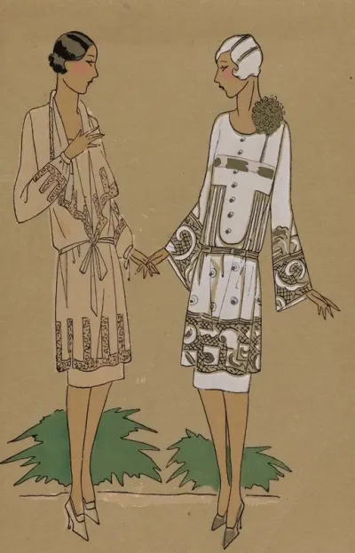 Tres Parisien 1927 No 9 14 Pagode Robe Du Soir