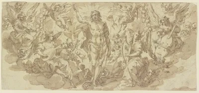 Triumphierender Christus Von Musizierenden Engeln Umgeben